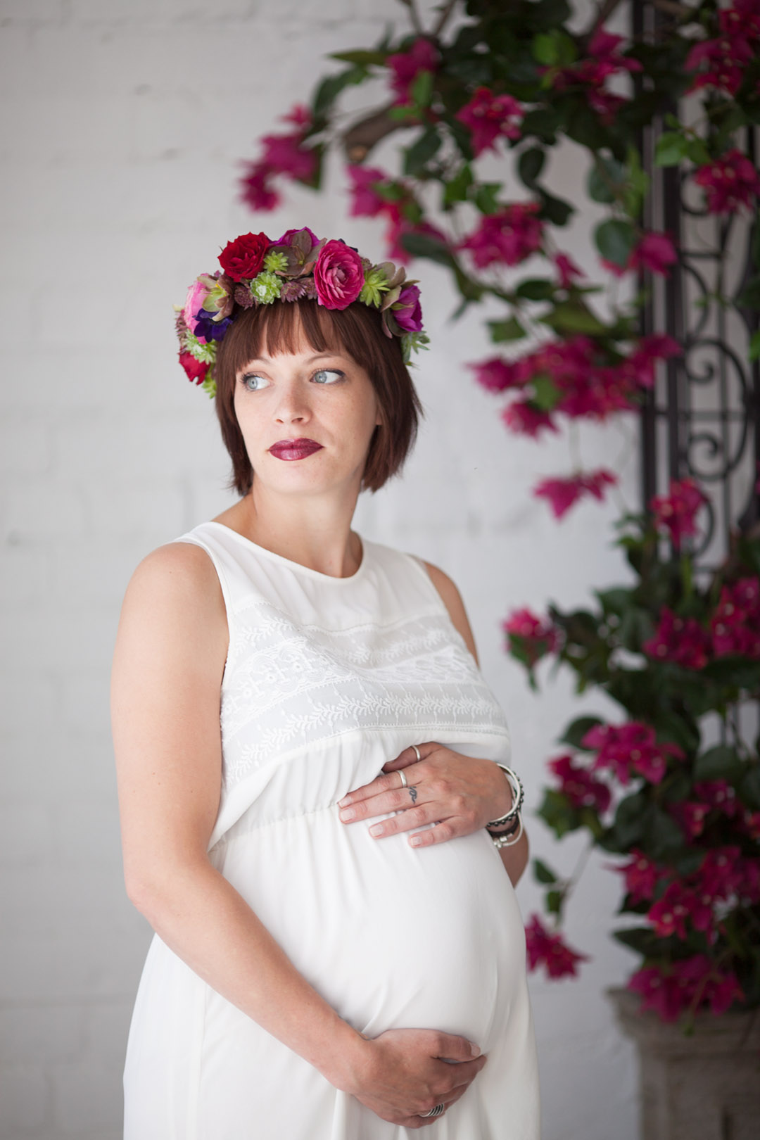 Maternity portrait with florals
