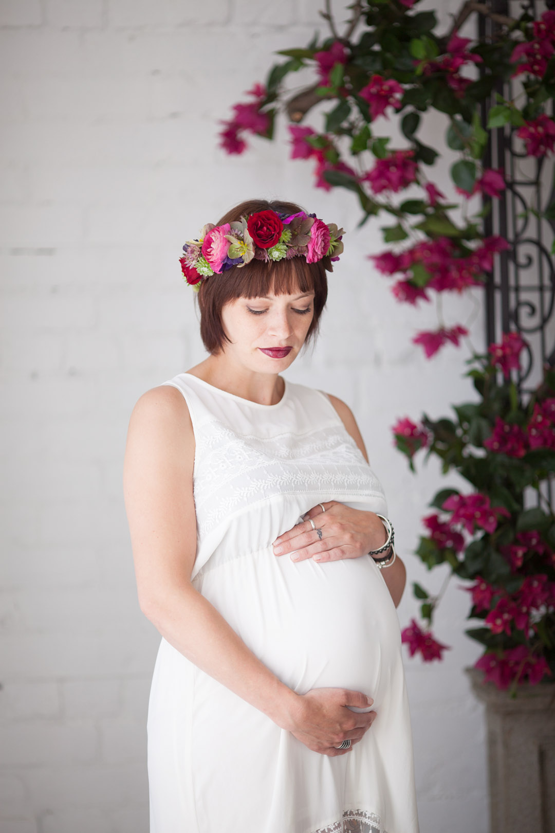 maternity portrait with florals